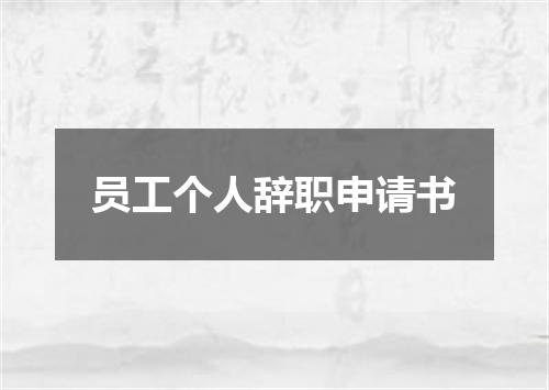员工个人辞职申请书