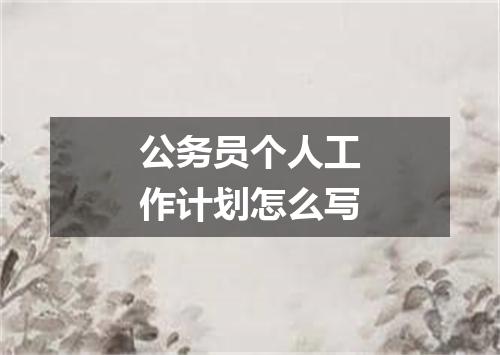 公务员个人工作计划怎么写
