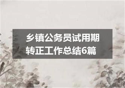 乡镇公务员试用期转正工作总结6篇