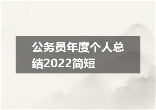 公务员年度个人总结2022简短