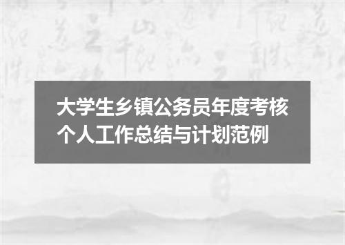 大学生乡镇公务员年度考核个人工作总结与计划范例