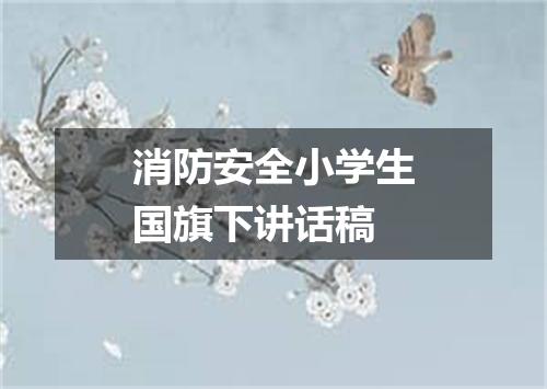 消防安全小学生国旗下讲话稿