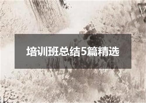 培训班总结5篇精选