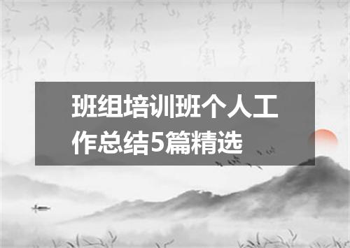 班组培训班个人工作总结5篇精选