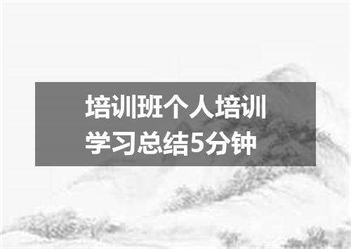 培训班个人培训学习总结5分钟