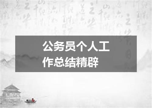 公务员个人工作总结精辟