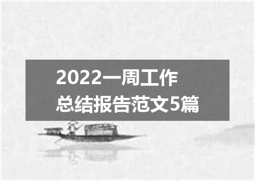 2022一周工作总结报告范文5篇