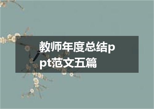 教师年度总结ppt范文五篇