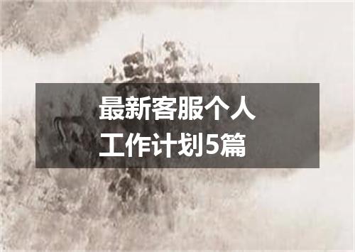 最新客服个人工作计划5篇