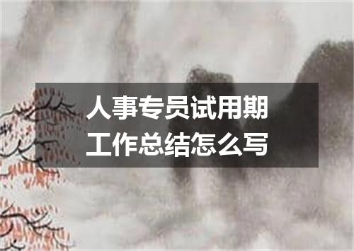 人事专员试用期工作总结怎么写