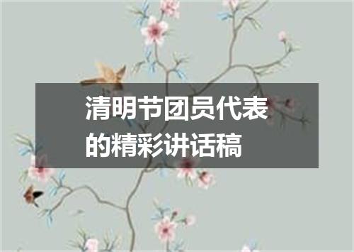 清明节团员代表的精彩讲话稿