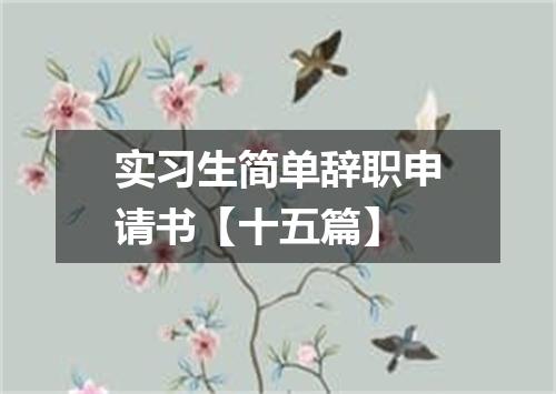 实习生简单辞职申请书【十五篇】