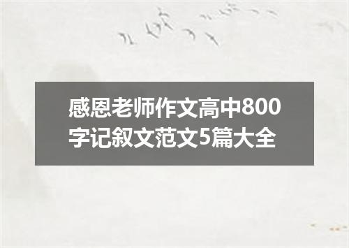 感恩老师作文高中800字记叙文范文5篇大全