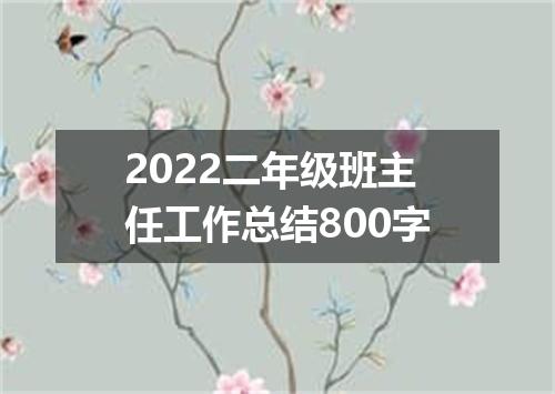2022二年级班主任工作总结800字