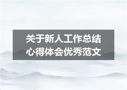 关于新人工作总结心得体会优秀范文