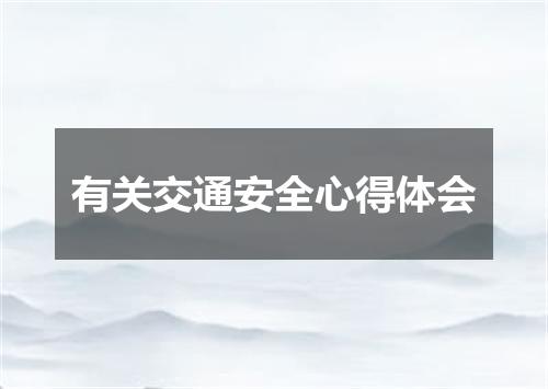 有关交通安全心得体会