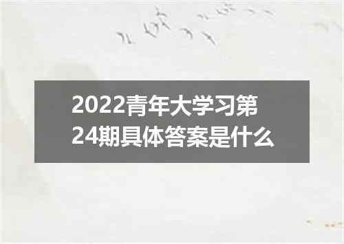 2022青年大学习第24期具体答案是什么