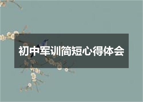 初中军训简短心得体会