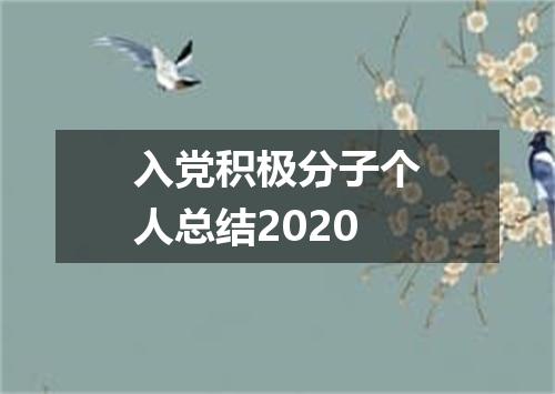 入党积极分子个人总结2020