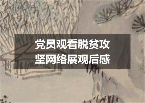 党员观看脱贫攻坚网络展观后感