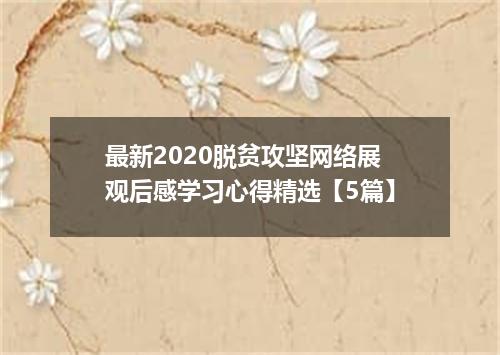 最新2020脱贫攻坚网络展观后感学习心得精选【5篇】