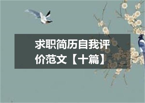 求职简历自我评价范文【十篇】