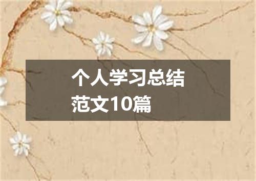 个人学习总结范文10篇