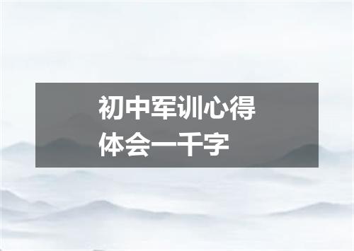 初中军训心得体会一千字