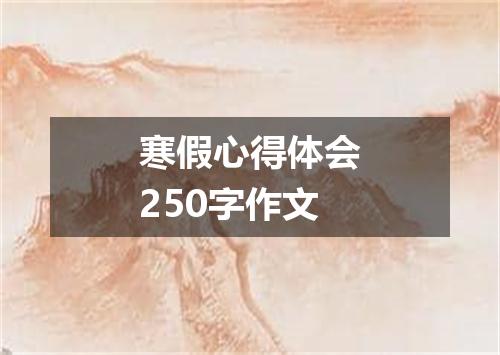 寒假心得体会250字作文