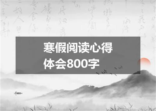 寒假阅读心得体会800字