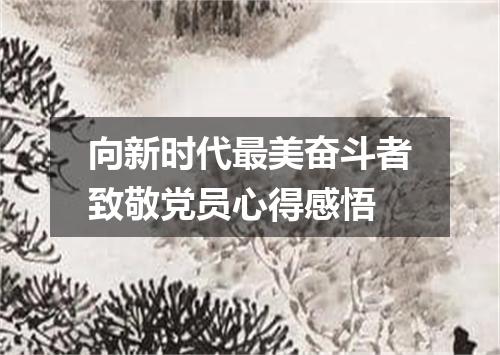 向新时代最美奋斗者致敬党员心得感悟