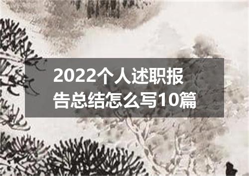 2022个人述职报告总结怎么写10篇