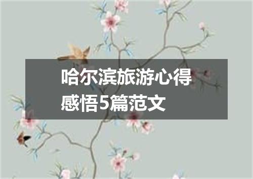 哈尔滨旅游心得感悟5篇范文