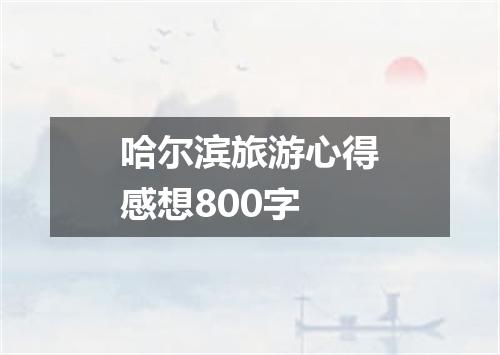 哈尔滨旅游心得感想800字