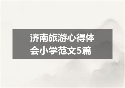 济南旅游心得体会小学范文5篇