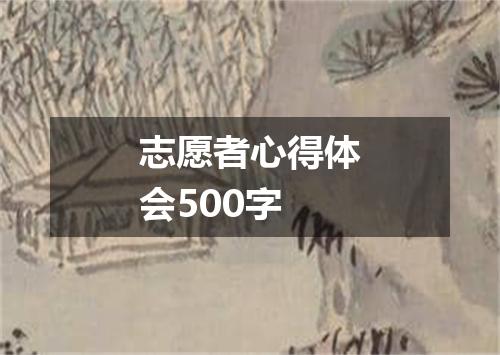 志愿者心得体会500字
