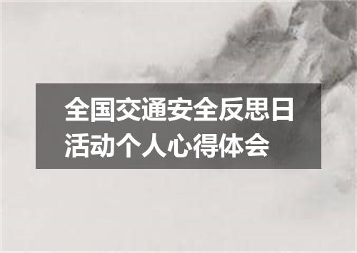 全国交通安全反思日活动个人心得体会