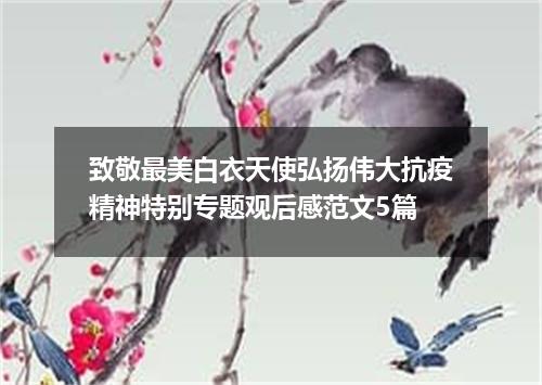 致敬最美白衣天使弘扬伟大抗疫精神特别专题观后感范文5篇