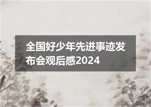 全国好少年先进事迹发布会观后感2024