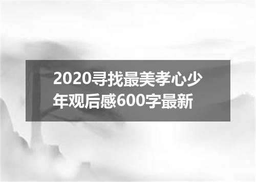 2020寻找最美孝心少年观后感600字最新