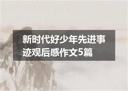 新时代好少年先进事迹观后感作文5篇