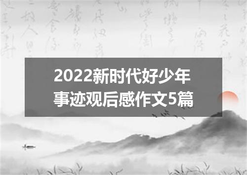 2022新时代好少年事迹观后感作文5篇