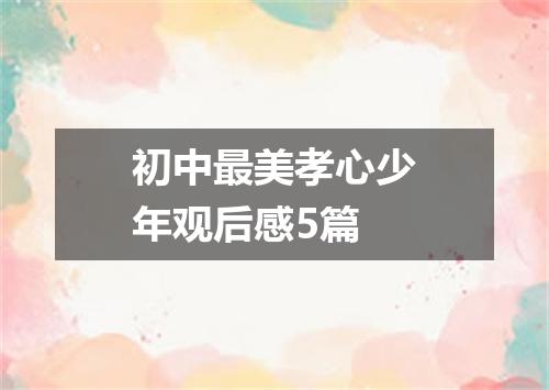 初中最美孝心少年观后感5篇