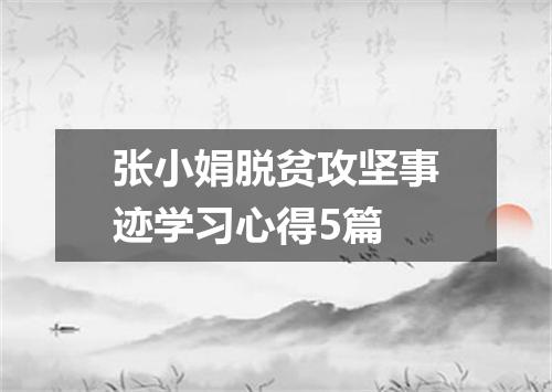 张小娟脱贫攻坚事迹学习心得5篇