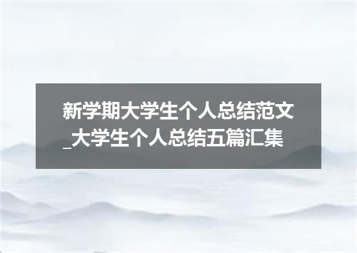 新学期大学生个人总结范文_大学生个人总结五篇汇集