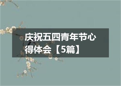 庆祝五四青年节心得体会【5篇】