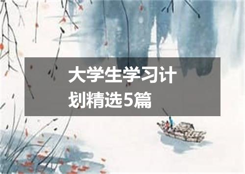 大学生学习计划精选5篇