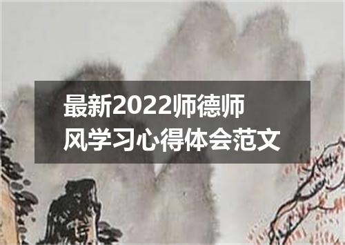 最新2022师德师风学习心得体会范文