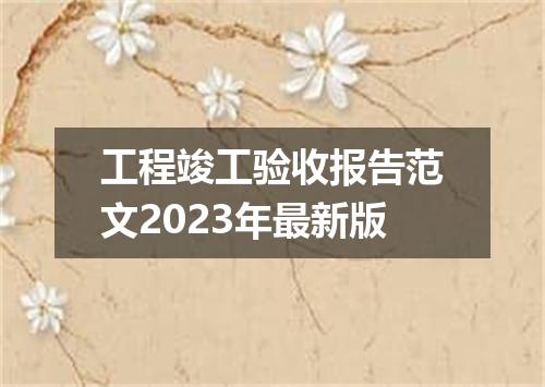工程竣工验收报告范文2023年最新版