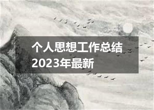 个人思想工作总结2023年最新